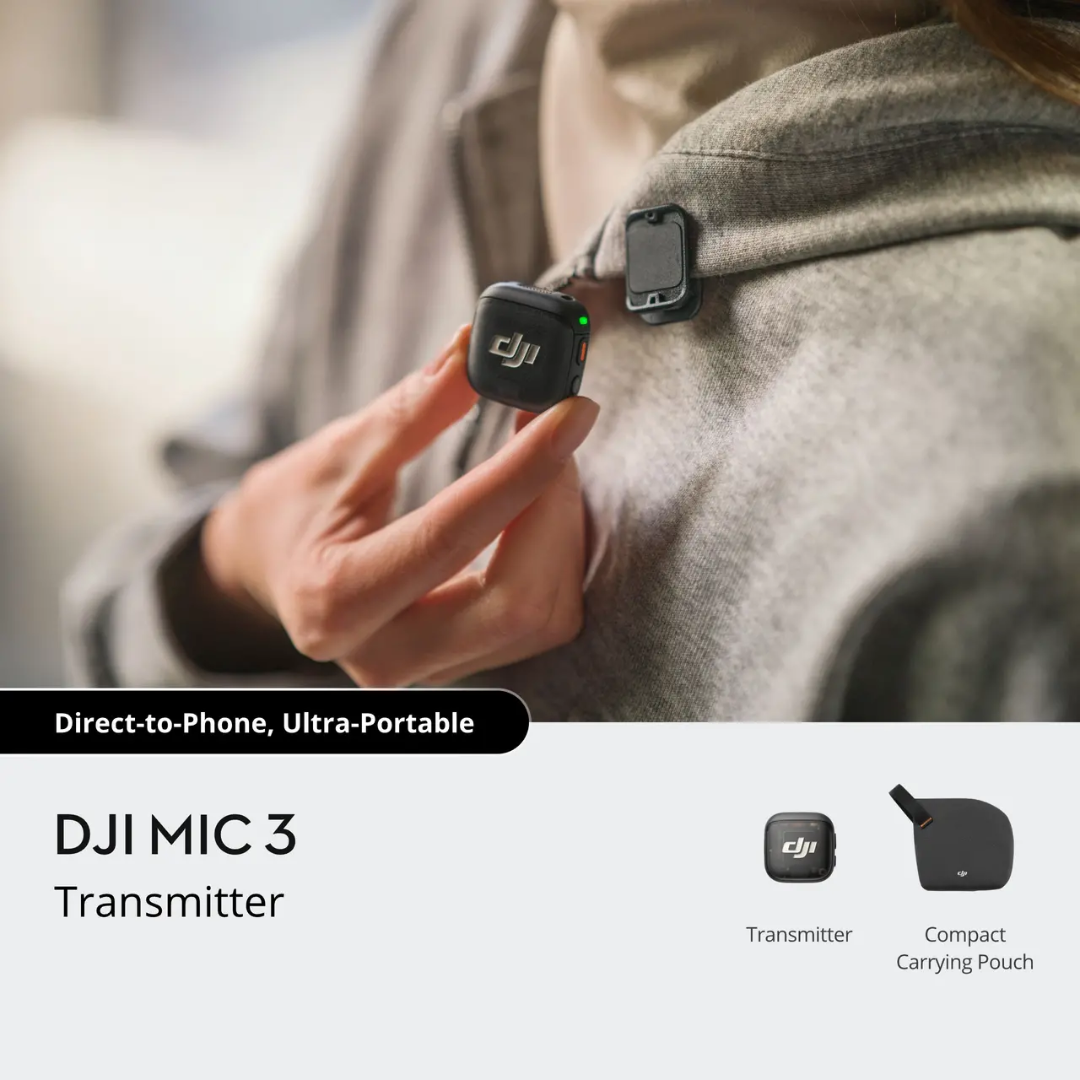 Nuevo DJI Mic 3 Transmitter. Micrófono inalámbrico - Skymotion Colombia