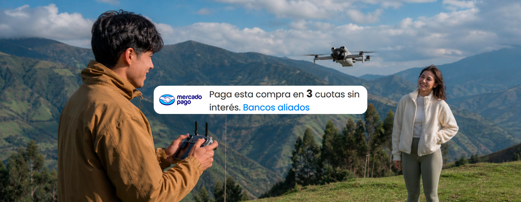 Cómo comprar drones DJI y cámaras Insta360 a 3 cuotas con 0% de interés en Colombia