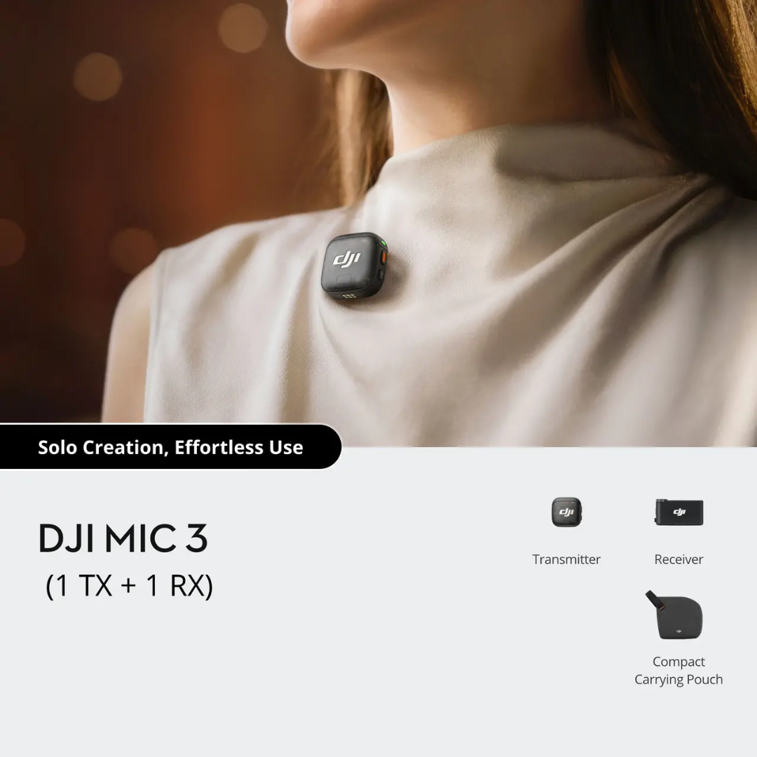 Nuevo DJI Mic 3 (1 TX + 1 RX) Micrófono inalámbrico