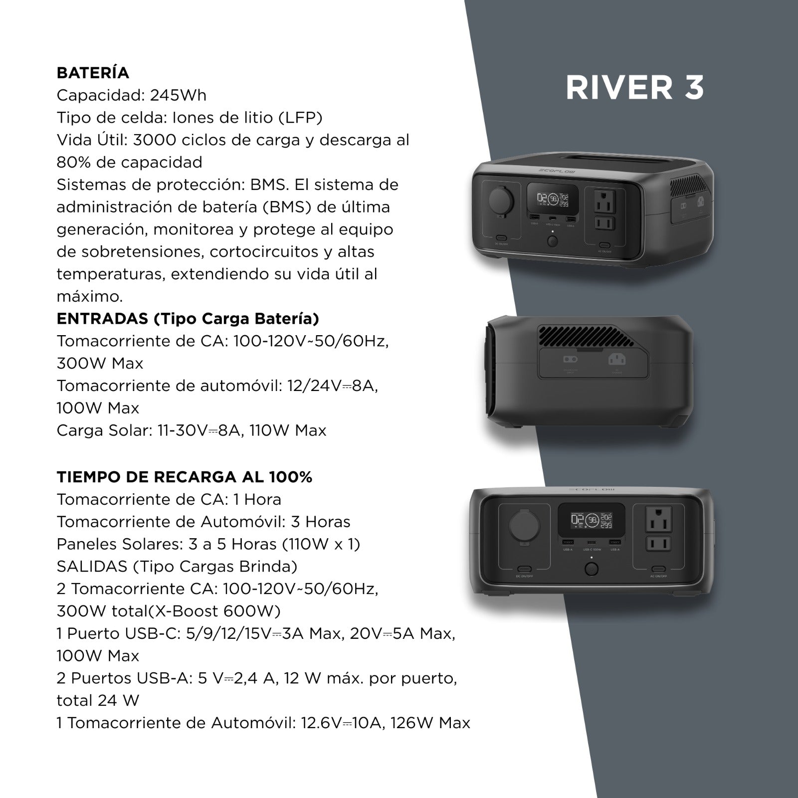 EcoFlow River 3 300W Potencia Estación de Energía Portátil - Skymotion Colombia